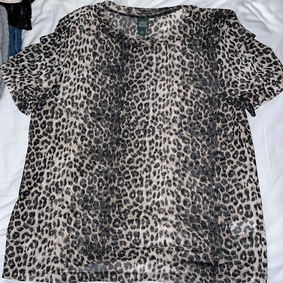 Wild Fable Leopard Print Mesh Shirt - Picture 1 of 3